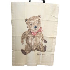 Vintage Comfort Baby Crib Blanket 36x50 Teddy Bear Satin Trim Rayon Acrylic NEW